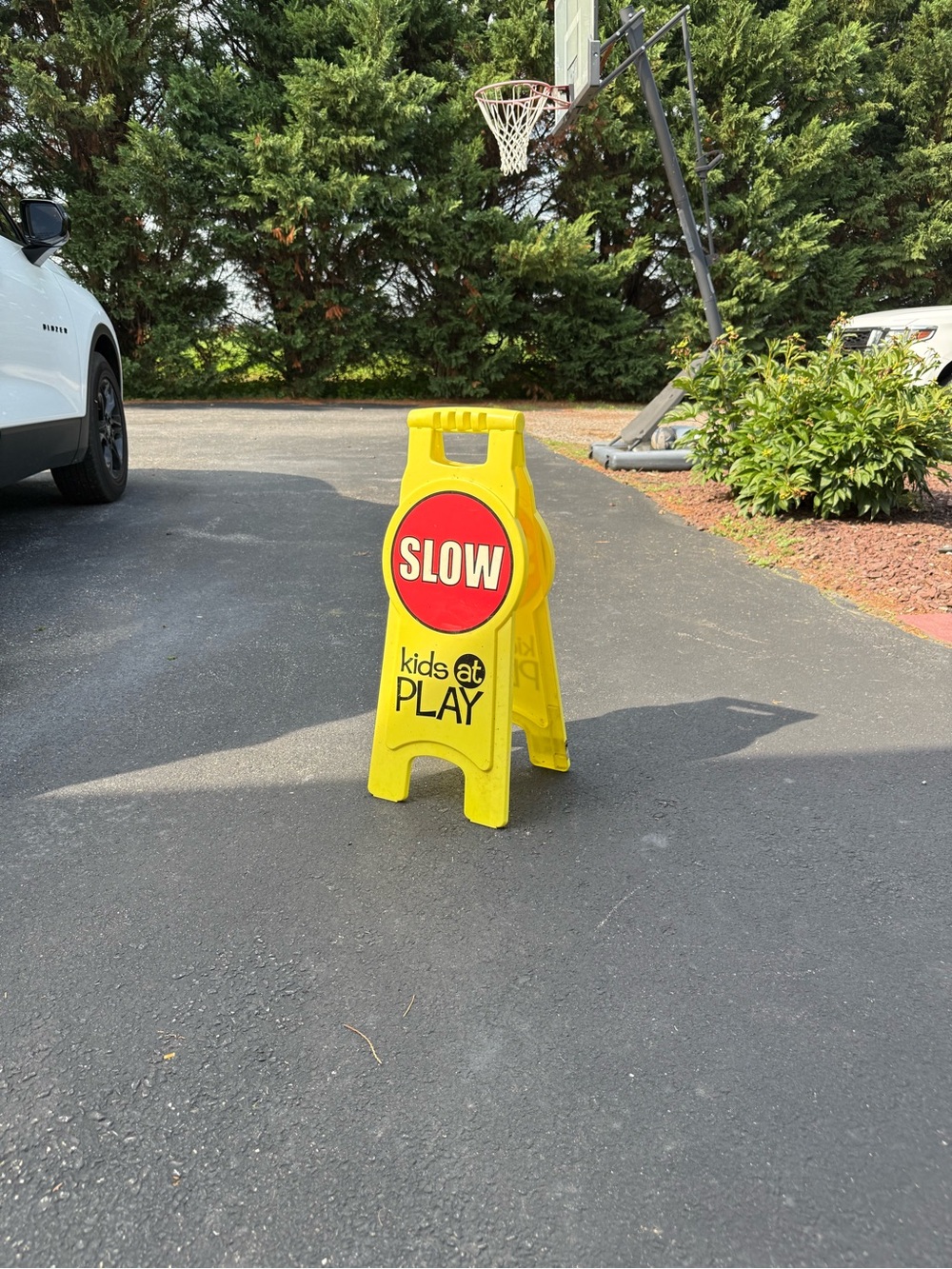Yellow 'Slow' Warning Sign - Home Safety